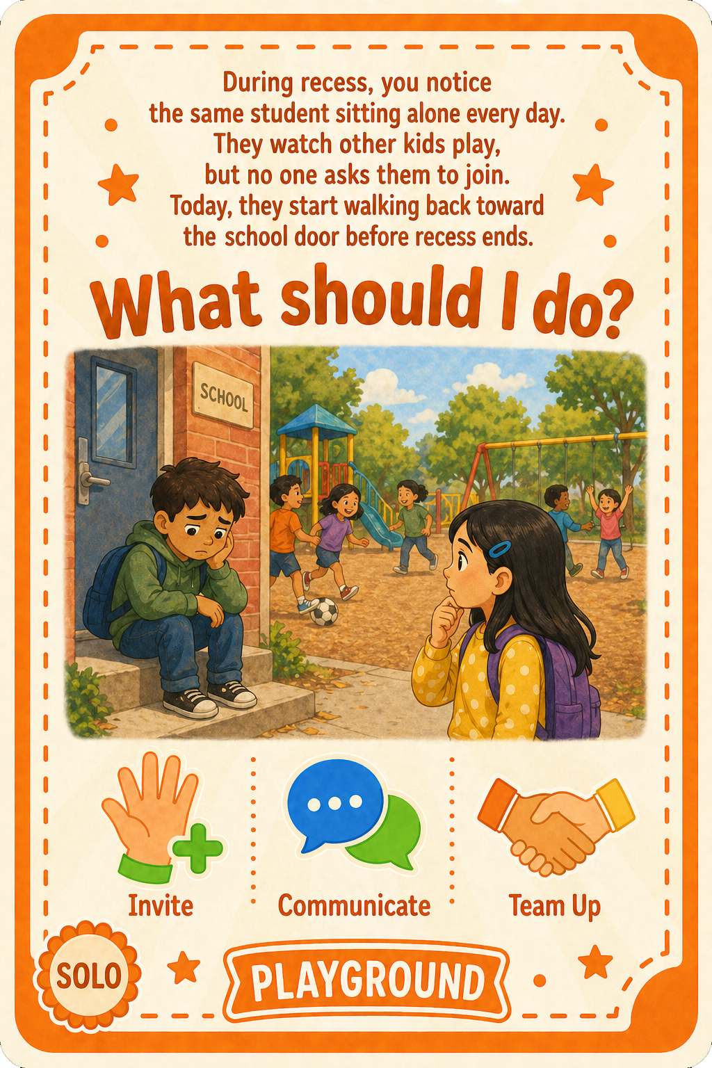 Playground solo challenge card